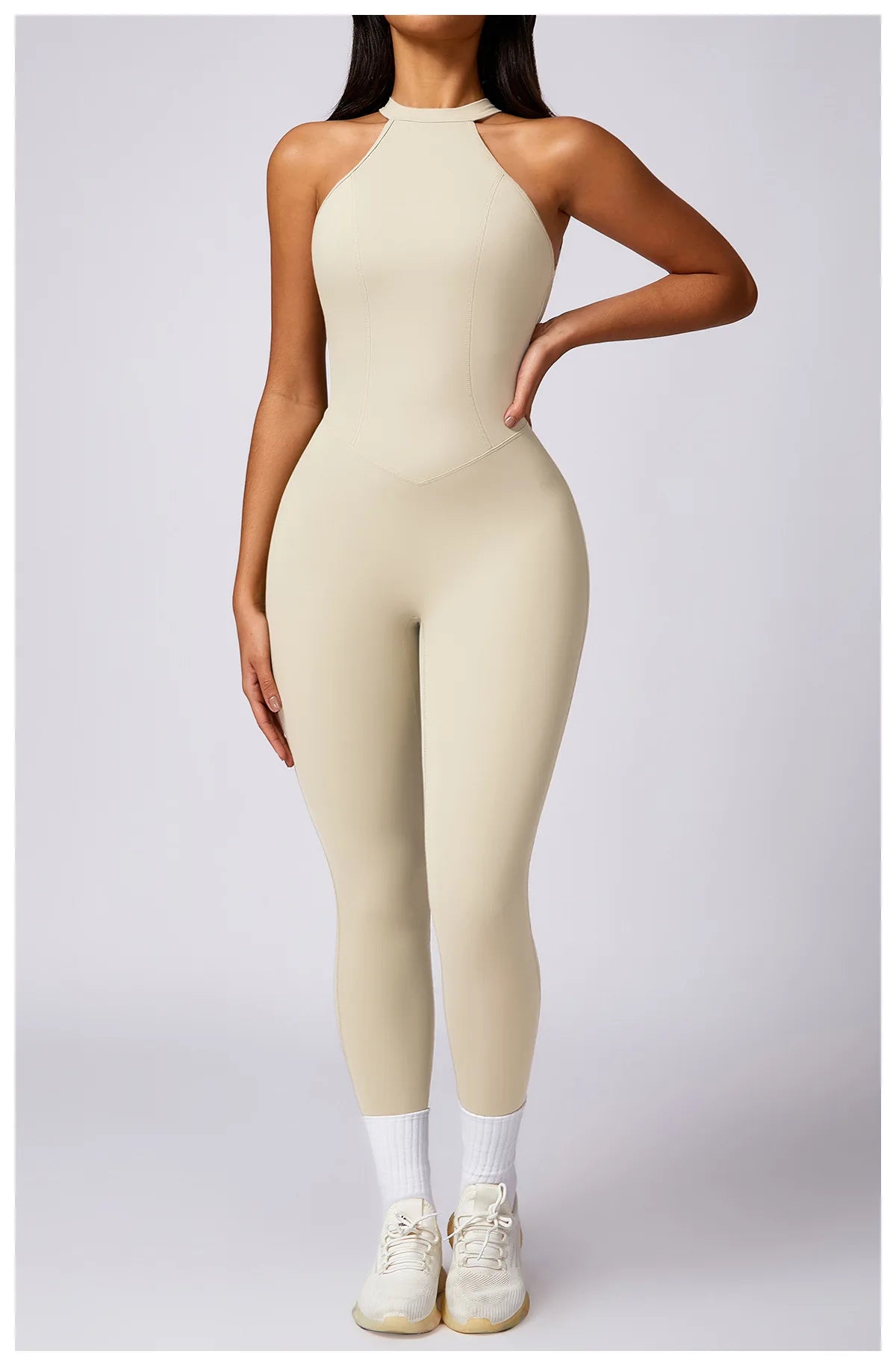 High-Neck Sculpt Jumpsuit - Minimal Effort. Maximum Polish.