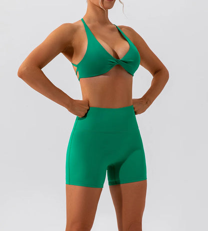 Twist-Front Strappy Sports Bra - Lift. Shape. Stay-Cool.